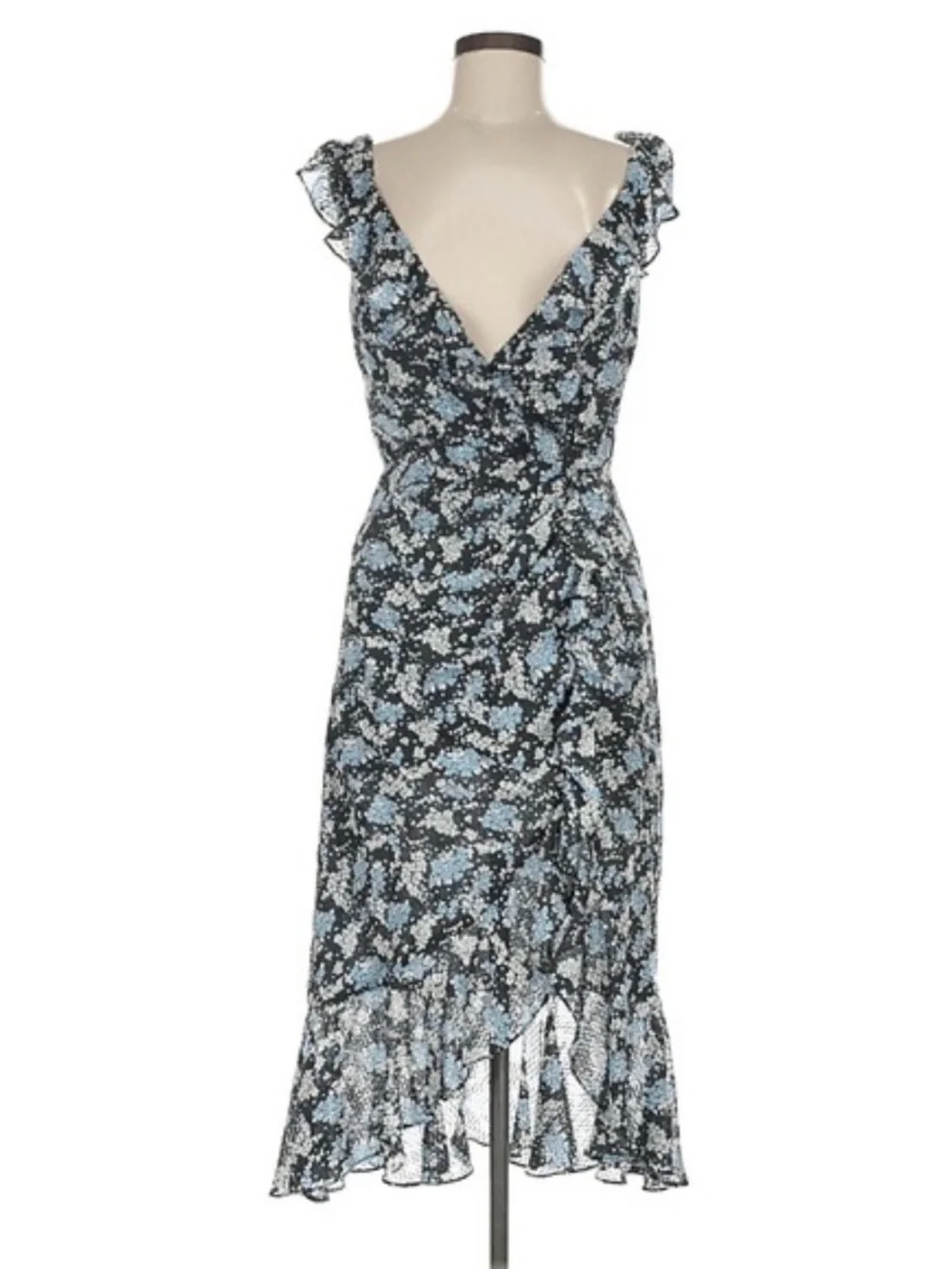 Like New 💖 Veronica Beard Ruffle Hem Flowy Floral Dress - Picture 2 of 6